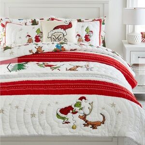 pottery barn Kids Dr. Seuss's The Grinch Quilt- Twin Size And Pillow Sham